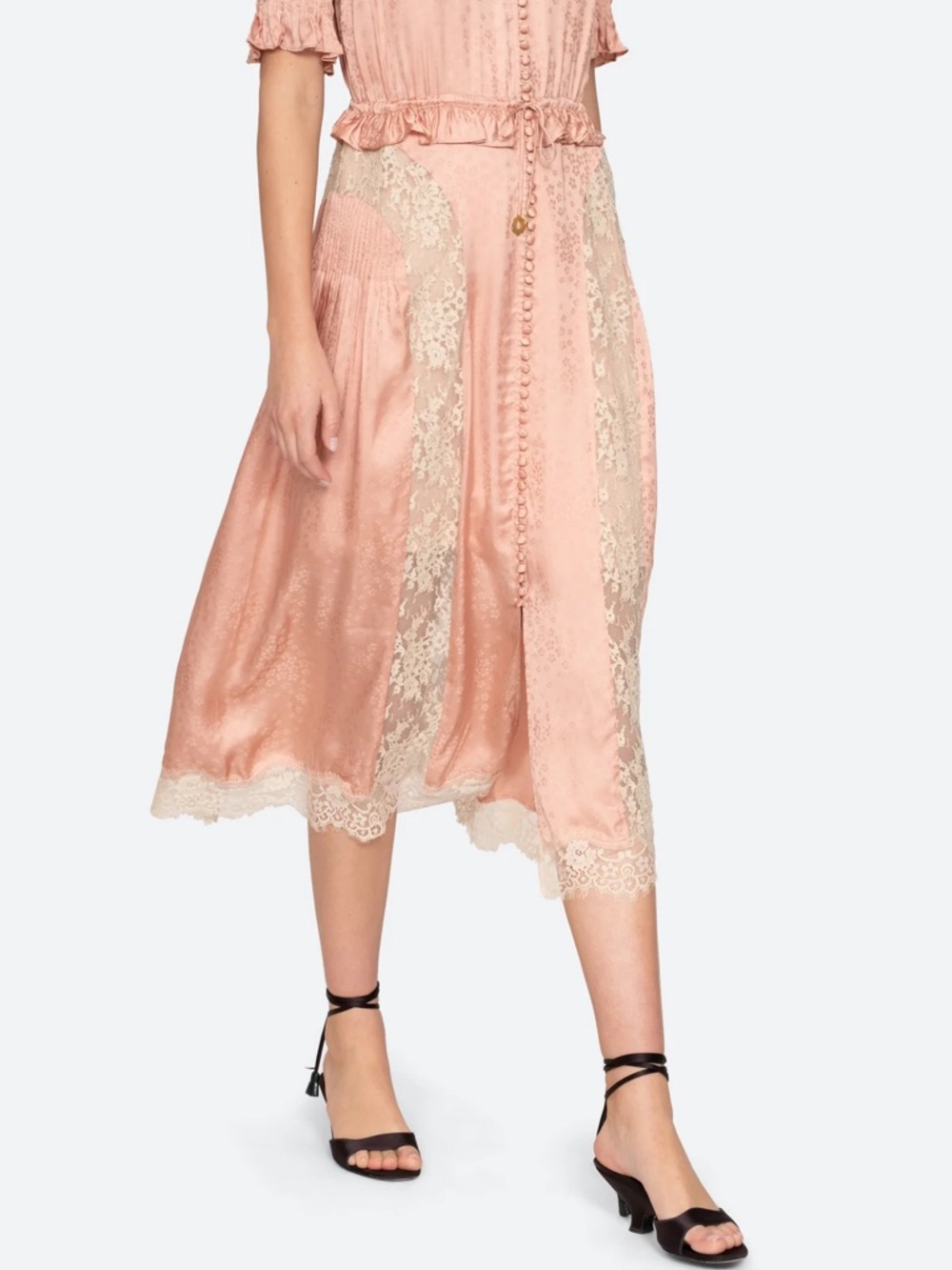 Sea New York Ethel Blush Lace-Trim Midi Dress - Picture 8 of 10